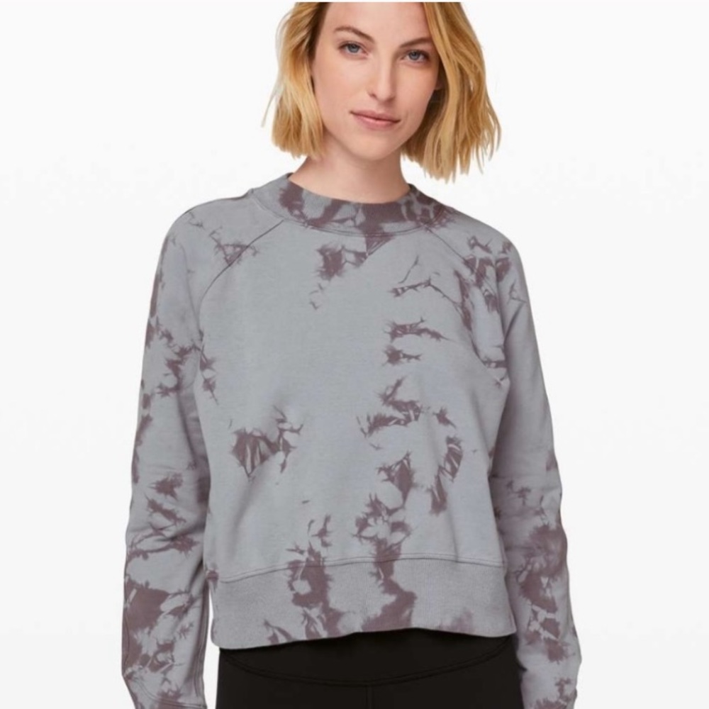 lululemon athletica Gray Tie-Dye Crewneck Sweatshirt